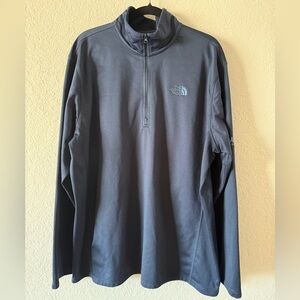 The North Face 1/4 Zip Mock Neck Pullover Mens XXL Marine Blue Midweight Co Logo